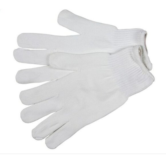 NWT MCR Safety 9630M Strings Knit Gloves - 10 Gauge Stretch Nylon - Hemmed White - Picture 1 of 4